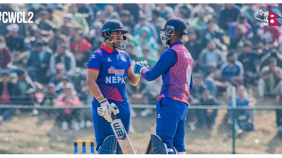 विश्वकप क्रिकेट लिग-२ : तीन ब्याटरकाे अर्धशतकमा नामिबियाविरुद्ध नेपालकाे जित