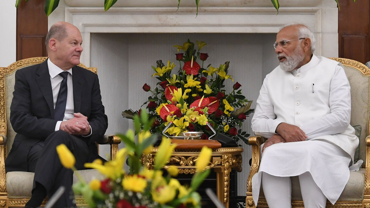 भारतीय प्रधानमन्त्री मोदी र जर्मन चान्सलर शाेल्जबीच भेटवार्ता