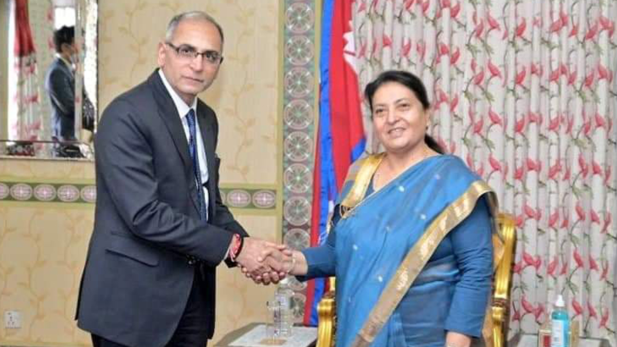 भारतीय विदेशसचिव क्वात्राले भेटे राष्ट्रपति भण्डारी