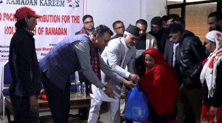 नेपाल-भारत मिलत परिषद केन्द्रद्वारा २ सय बढी मुस्लिम परिवारलाई खाद्यान्न वितरण