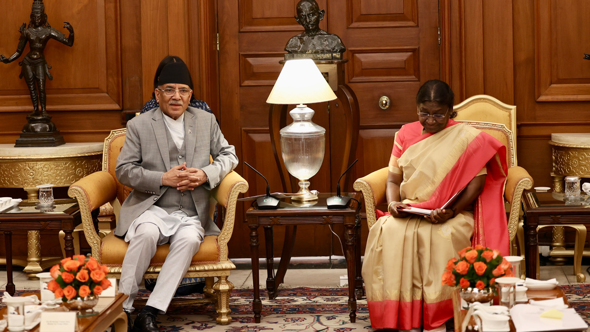 भारतकी राष्ट्रपति मुर्मूसँग प्रधानमन्त्री प्रचण्डको भेटवार्ता