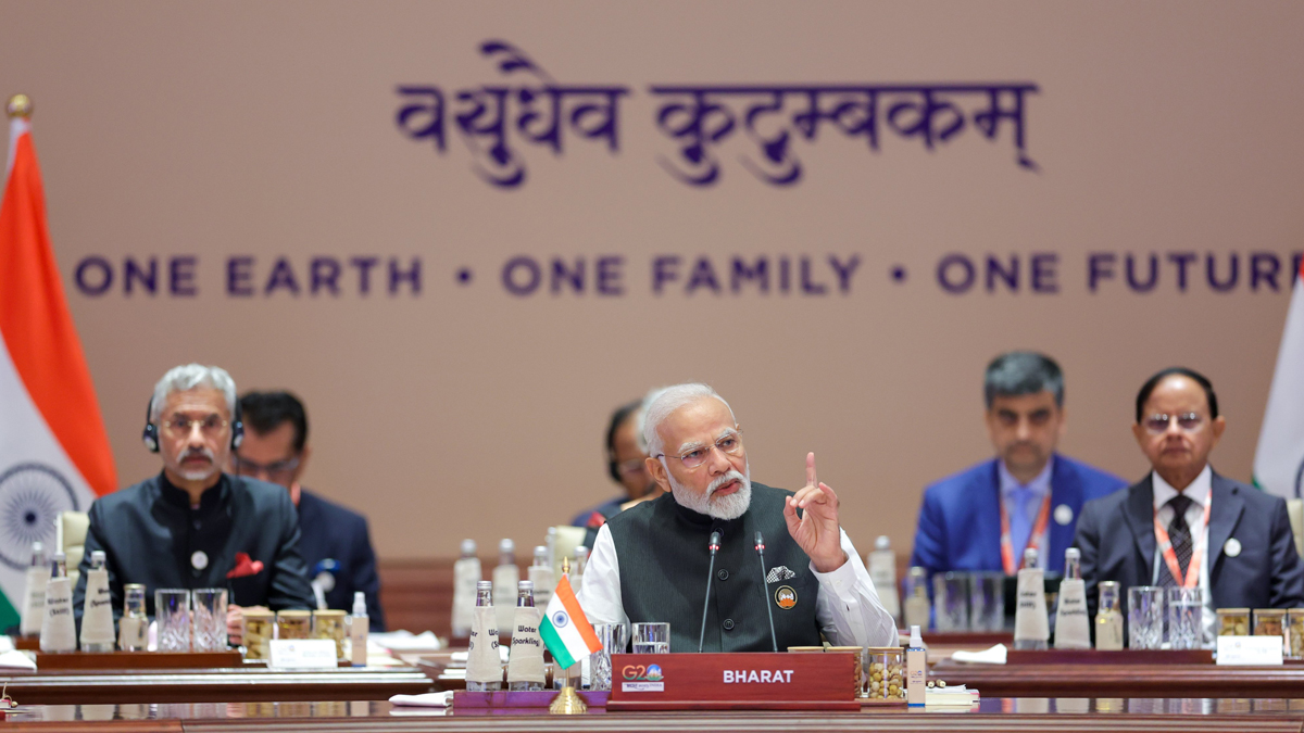 जी-२० सम्मेलन : मोदीको अगाडि राखिएको बोर्डमा ‘इन्डिया’ को सट्टा ‘भारत’