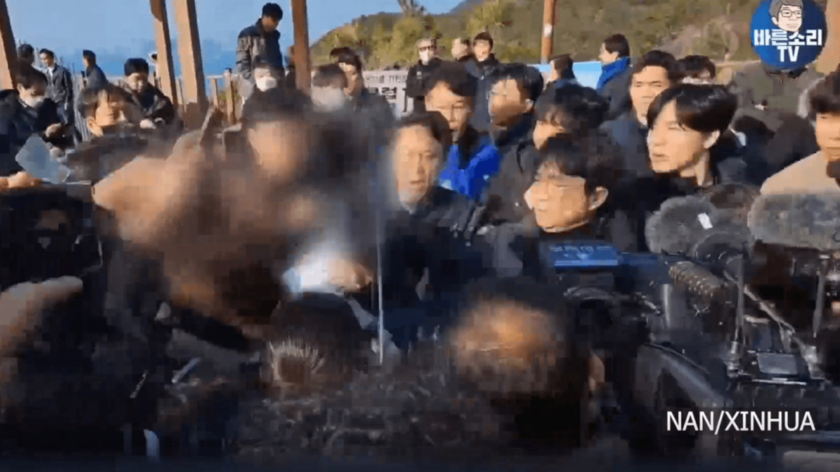 दक्षिण कोरियाका विपक्षी दलका प्रमुखमाथि छुरा प्रहार