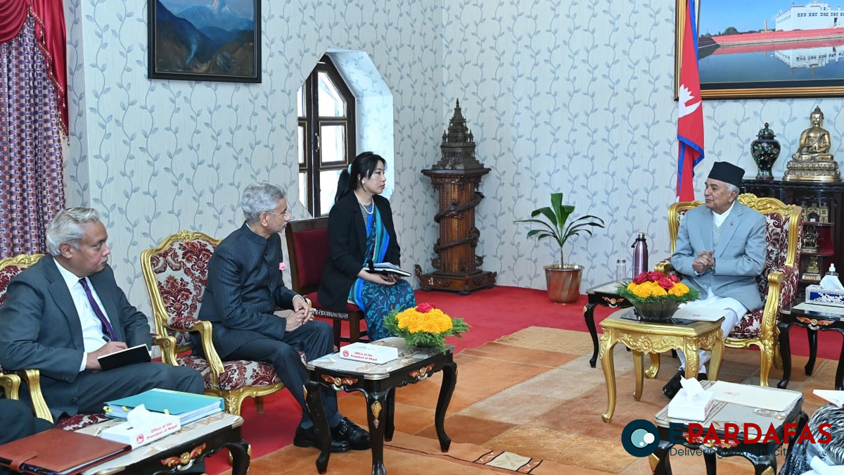 भारतीय विदेशमन्त्री जयशंकरले भेटे राष्ट्रपति पौडेल